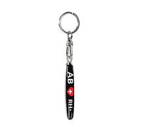 Llavero de acero inoxidable - 'Blood Type' AB RH+