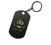 Llavero de acero inoxidable con inscripción en inglés "Cappuccino Assassino Italian Brainrot