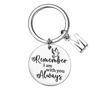 Llavero de acero inoxidable con texto en inglés "Remember I Am With You Always", regalo ideal para padre, esposa, marido, hija, hijo, familia, llavero, M, Talla única