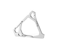 Llavero de acero inoxidable para camping, gancho de resorte, hebilla de hervidor de agua táctico, triangular, mosquetón con clip