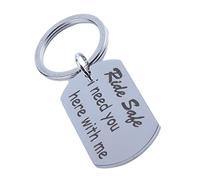Llavero de acero inoxidable Ride Safe I Need You Here With Me Llavero