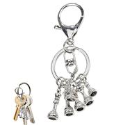 Llavero De Ajedrez - Anillo De Llaves Con Pieza De Ajedrez Electrochapada | Elegante Colgante Metálico, Soporte Duradero Para Llaves De Coche, Regalo Para Amantes Del Ajedrez, Jugadores, Entrenadores,