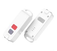 Llavero de alarma personal compacto con sirena de alto volumen de 130 dB, luz estroboscópica LED y diseño impermeable IP66, recargable por USB-C para seguridad de mujeres y niños (blanco)