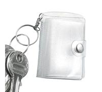 Llavero de álbum, mini álbum de fotos con 24 compartimentos, llavero transparente | Organizador de polipropileno ligero con bolsillos transparentes para fotos, cumpleaños, bodas, recuerdos de viaje