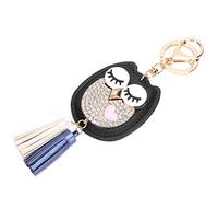 Llavero de Aleación con Forma de Búho Nocturno - Colgante de Animal Divertido para Bolsos, Automóviles - Aleación de - Opción de Regalo Ideal - Negro, 1 Pieza