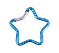 Llavero de aleación de aluminio con forma de estrella para exteriores, con mosquetón, para mochila, camping, senderismo, viajes, almohadilla de goma antideslizante