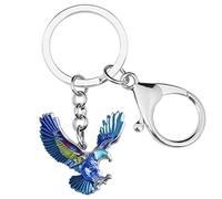Llavero de aleación esmaltada con águila voladora, accesorios para pájaros, llavero de águila exploradora, regalos para mujeres y niñas, llaves de coche, mochila, monedero, Azul, 32mm x 30mm