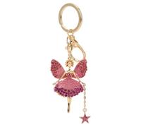 Llavero de aleación rosa con forma de bailarina exquisita