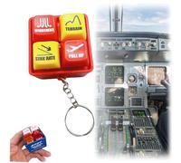 Llavero de alerta de piloto y tripulación, simulador de sonido de advertencia EGPWS, llavero de botón de seguridad de cabina de aviación pequeño con luz LED, llaveros de alerta de emergencia brillante