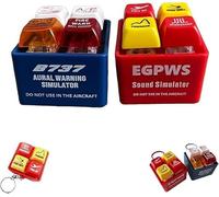 Llavero de alerta de piloto y tripulación, simulador de sonido de advertencia, llavero de botón de alerta de emergencia de cabina de aviación, pequeño botón de seguridad de cabina de aviación