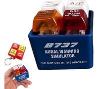 Llavero de alerta de piloto y tripulación, simulador de sonido de advertencia, llavero de botón de alerta de emergencia de cabina de aviación, pequeño botón de seguridad de cabina de aviación