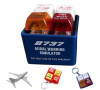 Llavero de Alerta para Pilotos y tripulación Simulador de Sonido de Alerta EGPWS, botón de Seguridad LED para Cabina para Aficionados a la aviación, Alivio del estrés (B)