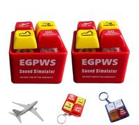 Llavero de Alerta para Pilotos y tripulación Simulador de Sonido de Alerta EGPWS, botón de Seguridad LED para Cabina para Aficionados a la aviación, Alivio del estrés (A*2)