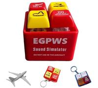 Llavero de Alerta para Pilotos y tripulación Simulador de Sonido de Alerta EGPWS, botón de Seguridad LED para Cabina para Aficionados a la aviación, Alivio del estrés (A)