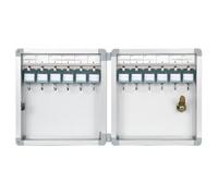 Llavero de aluminio montado en la pared con cerradura, almacenamiento seguro para llaves de oficina en casa y trabajo, incluye ganchos y etiquetas para un fácil acceso y mayor seguridad