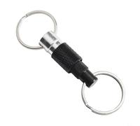 Llavero de aluminio que combina llave desmontable para anillo, doble división para anillos y preciso para rotación de 360 grados para una gestión segura de llaves (negro)