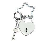 Llavero de amor con adorable accesorio de estrella, soporte de moda para decoración de bolsos, llavero de metal multifuncional, Silver