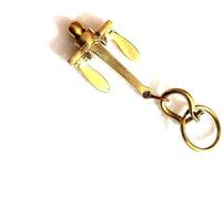 Llavero de ancla de latón vintage, colgante marítimo náutico con doble anillo, tono dorado, Dorado/Cobre, 2.5
