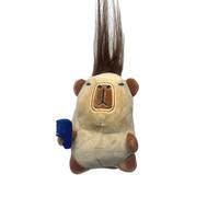 Llavero de animales de peluche Capybara - Adorable llavero de peluche con diseño de Capybara | Incluye un tejido suave y un bordado detallado, ideal para añadir un toque lindo a tus llaves, bolsas