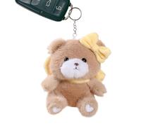 Llavero de animales - Peluche 13 cm, colgante de oso mullido, diseño llavero de oso | Llavero para coche, mochila de peluche para niños, familia, decoración, marrón claro, riferimento alla