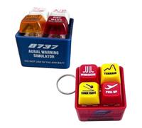 Llavero de aviación con botón de alarma de alerta de 1.6 pulgadas, luz LED roja y azul, simulador de sonido y llavero de alerta de tripulación Egpws Simulador de sonido de advertencia