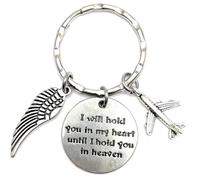 Llavero de avión con texto en inglés"I Will Hold You in My Heart Until I Hold You in Heaven Angel Wing 115J"