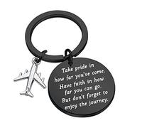 Llavero de avión, regalos de piloto, asistente de vuelo, regalos de graduación, regalos de tripulación de aviación, Siéntete orgulloso en negro, little