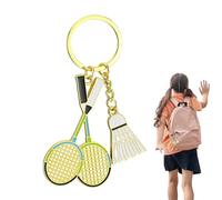 Llavero de bádminton,Llavero de bádminton,de inicio claves Llavero colgante con bádminton de metal - Llaveros novedosos para niños y adultos, recuerdos de bádminton para la escuela, el trabajo y los v