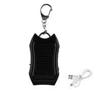 Llavero de banco de energía solar, cargador solar portátil de 1200 mAh con linterna LED, cargador de teléfono móvil, mini banco de energía de llavero para camping/senderismo/iluminación de emergencia