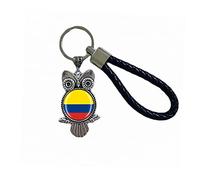Llavero de bandera de Colombia, regalo de recuerdo, llavero con colgante de búho para hombres y mujeres