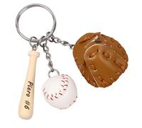 Llavero De Bate Y Guante De Béisbol Personalizado, Mini Llavero De Béisbol De Madera Personalizado For Niñas Y Niños, Regalos De Equipo, Recuerdos De Fiesta, Regalo Del Día Del Padre(Brown)