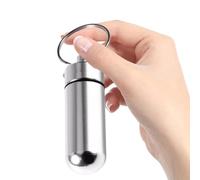 Llavero de bolsillo para pastillero, llavero de bolsillo pequeño, organizador de pastillas portátil, contenedor para bolso, soporte de metal impermeable para exteriores