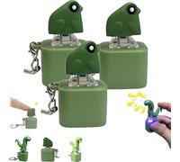 Llavero de botón de lagarto, botón de sonido, botones de sonido recargables con luces coloridas, alivio del estrés portátil para ansiedad y diversión sensorial, rana croando con sonidos (B-3 piezas)