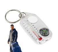 Llavero de brújula, llavero de tamaño de bolsillo, llavero de termómetros de brújula pequeña, llavero de brújula de bolsillo, llavero de guía pequeño para camping, senderismo, mochileros