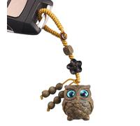 Llavero de búho para decoración de fiesta, cordón estético para teléfono, llavero portátil de madera de moda, exquisito colgante de bolsa delicado para cumpleaños, Año Nuevo, Navidad, sándalo verde