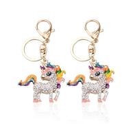 Llavero De Caballo Arcoíris con Tachuelas De Diamantes De 2 Piezas, Cole De Animal De Dibujos Animados Lindo, Cole De Mochila con Personalidad Creativa.