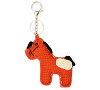 Llavero de Caballo de Ganchillo, Bonito Llavero Poni con Hilo Algodón Ideal para Bolsos Carteras Llaveros y Accesorios Coche