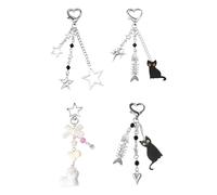 Llavero De Cachorro Y Estrella De 4 Piezas, Accesorios para Colgar Bolsos De Viento Y2K, Linda Decoración De Personalidad, Adecuado para Combinar Diariamente Bolsos Y Mochilas Escolares.