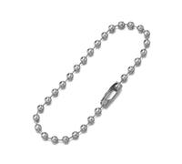 Llavero de cadena bolas, 500 Uds., cadenas cuentas redondas 12cm longitud for llavero con etiqueta perro, hallazgo joyería(Rhodium)
