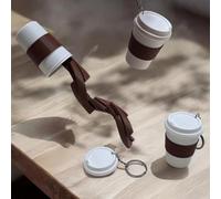 Llavero de café irrompible, juguete miniatura impreso en 3D, decoración de escritorio en espiral expandible, regalo de broma novedoso para reducir el estrés, 1.7 x 1.7 x 2.3 pulgadas