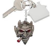 Llavero de calavera para hombre, colgante de calavera de color plata antigua, llavero de resina 3D, llavero para amigos, Diablo, Se référer au descriptif