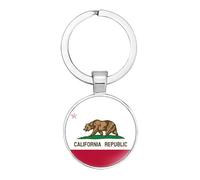 Llavero De California - Colgante De Vidrio Convexo Con Estampado De Bandera De Moda, Llavero Con Bandera Del Reino Unido, Llavero De Coche Estilo Punk, Accesorio Para Bolso, Llavero Para Llaves, Bl