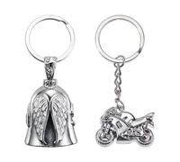 Llavero De Campana De 1 Pieza, Llavero De Motocicleta De 1 Pieza, Hebilla De Campana De Ala De Ángel, Colgante De Campana De Motocicleta, Campana De Equitación De La Suerte