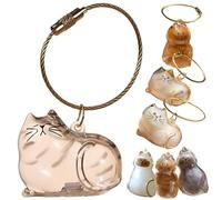 Llavero de cápsula conmemorativa de pelo de gato, recuerdo transparente de pelo de mascotas y bigotes, caja de botella portátil con forma de gato, regalo de recuerdo de pérdida de mascotas para los