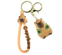Llavero de carpincho, estatuilla de capibara - Juguete lindo de la muñeca del carpincho de la historieta - Colgante divertido de los llaveros de la mochila, accesorios dominantes de Capybara