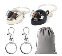 Llavero de casco de motocicleta para hombre, paquete de 4 ideas de regalo de llavero para motociclistas, accesorios de locomotora, gadget para hombre y mujer en cumpleaños (2 cascos regulares 2)