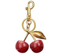 Llavero de cerezo para bolsos, accesorios de cereza, ideas de cumpleaños para el día de la madre, Dorado, S