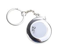 Llavero de cinta métrica de acero profesional de 2 m, cinta métrica retráctil, llavero portátil, regla de tracción, Silver
