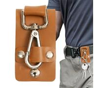 Llavero de cinturón - Elegante llavero de piel sintética, llavero para hombres y mujeres, soporte versátil para llaves, bolsa de seguridad para trabajo al aire libre, material de piel sintética, 2.75