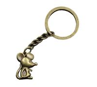 Llavero De Coche A La Moda para Hombre, Cadena con Soporte Metal, Colgante Ratón Vintage, Regalo